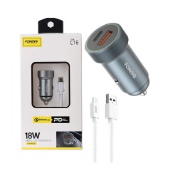 Foneng Car Charger Kit C16 2 Ports (USB+Type-C) with Micro Cable Black Foneng Car Charger Kit C16 2 Ports (USB+Type-C) with Micro Cable Black